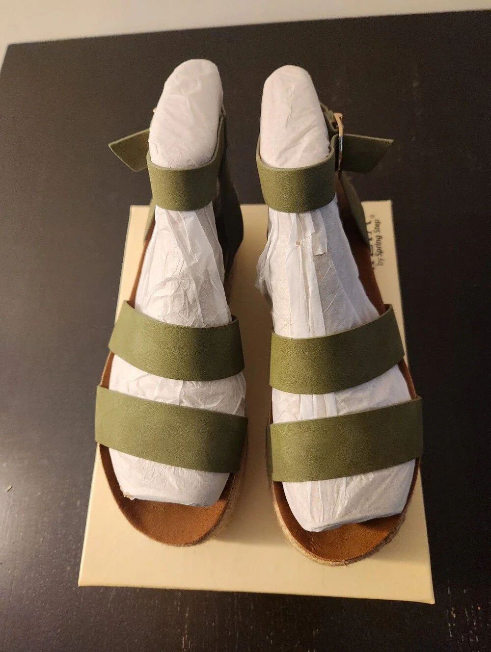 Patrizia Olive Green Strappy Espadrille Platform Sandals